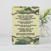 Leger Camo Birthday Party nodigt groene camouflage Kaart (Staand voorkant)