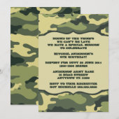 Leger Camo Birthday Party nodigt groene camouflage Kaart (Voorkant / Achterkant)