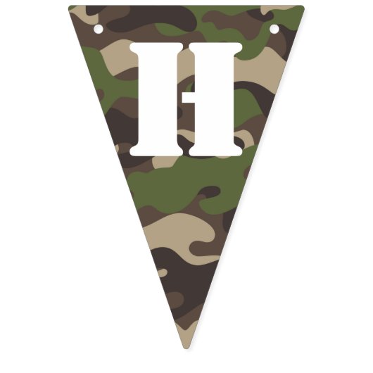 Leger Camo Gelukkige Verjaardag Bunting Banner (Tweede vlag)