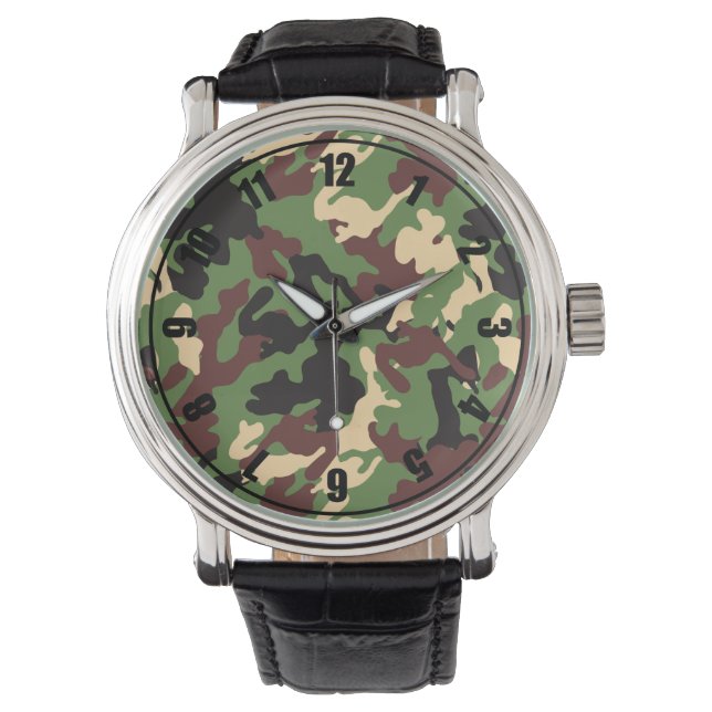 Leger Camo Gezicht Horloge (Voorkant)