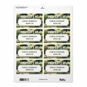 Leger Camo Property ID school aanbod boek Etiket (Full Sheet)