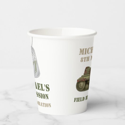 Leger Camo Verjaardagsfeestje Papieren beker (Links)