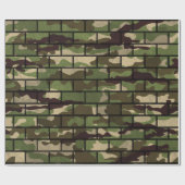 Leger Camouflage bakstenen muur inpakpapier (Vlak)