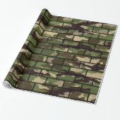 Leger Camouflage bakstenen muur inpakpapier (Uitgerold)