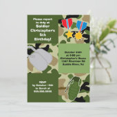 Leger Camouflage Soldaat Kids Birthday Party Kaart (Staand voorkant)