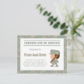 Leger Certificaat van Dienst Dank u Verjaardag Kaart (Staand voorkant)