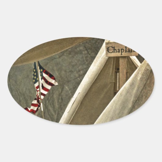 Leger Chaplain Ovale Sticker (Voorkant)