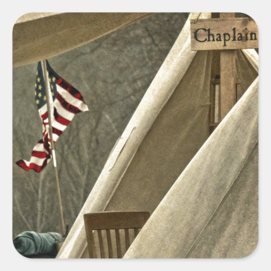 Leger Chaplain Vierkante Sticker (Voorkant)