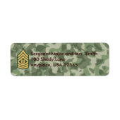 Leger Cmd sergeant majoor Camo Etiket (Voorkant)