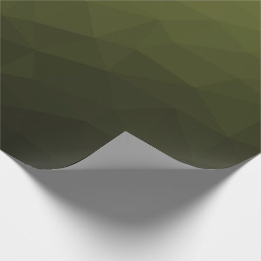 Leger donkergroene gradiënt geometrisch maaspatroo cadeaupapier (Hoek)