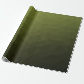 Leger donkergroene verloop geometrisch mesh patroo cadeaupapier (Uitgerold)