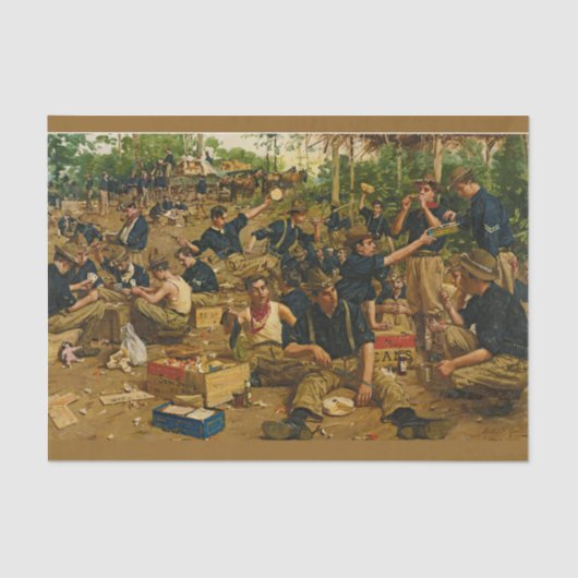 Leger, eerste kerstmis  schilderij tissuepapier (Voorkant)