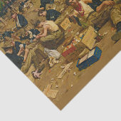 Leger, eerste kerstmis  schilderij tissuepapier (Detail)