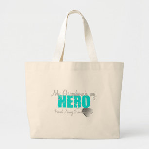 Leger Grandma Grandson Hero Grote Tote Bag