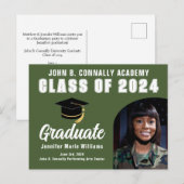 Leger Groen Afstuderen Foto 2024 Graduation Party Briefkaart (Voorkant / Achterkant)