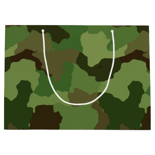 Leger Groen Camouflage Groot Cadeauzakje (Voorkant)