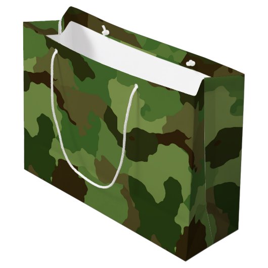 Leger Groen Camouflage Groot Cadeauzakje (Voorkant Gekanteld)