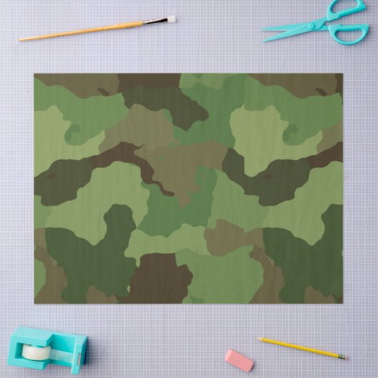Leger Groen Camouflage Tissuepapier (Craft)