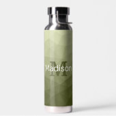 Leger groen licht geometrisch Mesh Patroon Monogra Waterfles (Links)