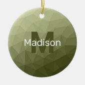 Leger groen licht gradiënt geometrisch netwerk Mon Keramisch Ornament (Voorkant)