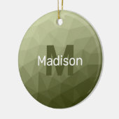 Leger groen licht gradiënt geometrisch netwerk Mon Keramisch Ornament (Links)