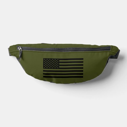 Leger Groen met Amerikaanse vlag Heuptasje (Liggend)