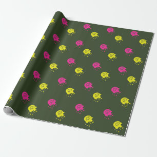Leger Groen - Roze & Gele Partij Cadeaupapier