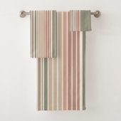 Leger Groen Roze Strepen Bad Handdoek (Insitu)