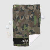 Leger Groene Camo Militaire Jager Initiaal Monogra Golfhanddoek (Insitu)