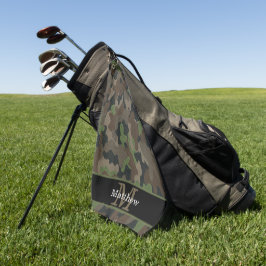 Leger Groene Camo Militaire Jager Initiaal Monogra Golfhanddoek