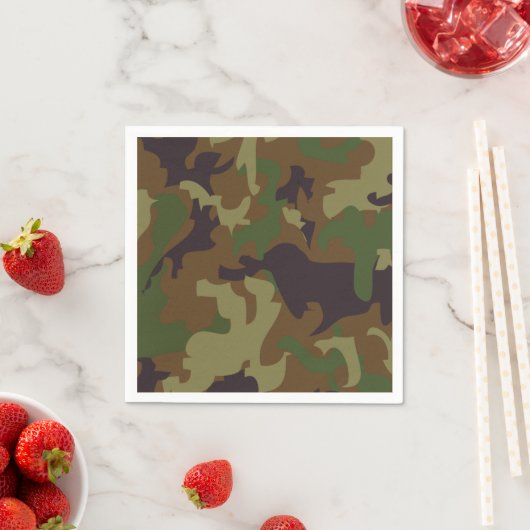 Leger Groene Camouflage Papieren servetten (Insitu)