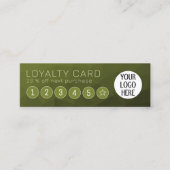 Leger groene Gradient Geometrische Mesh Custom Log Klantenkaartje (Voorkant)