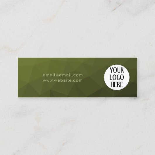 Leger groene Gradient Geometrische Mesh Custom Log Klantenkaartje (Achterkant)