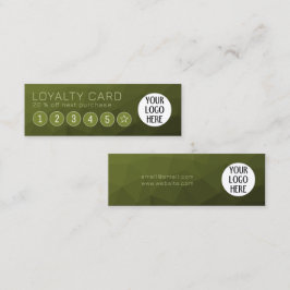 Leger groene Gradient Geometrische Mesh Custom Log Klantenkaartje