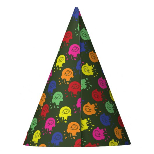 Leger Groene Paintball Party ballonSplats Feesthoedjes (Achterkant)