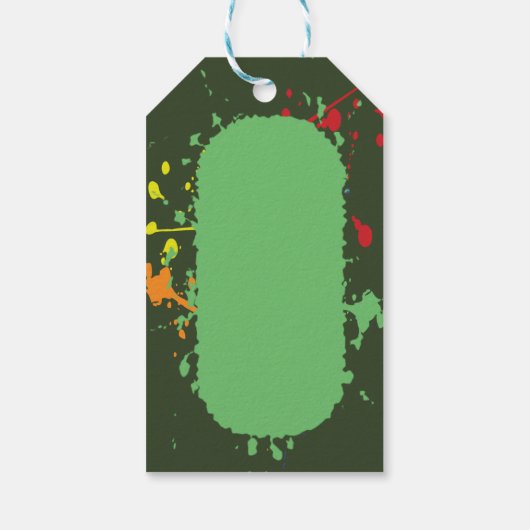 Leger Groene Paintball Party Cadeaulabel (Achterkant)