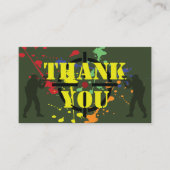 Leger Groene Paintball Party Dank je Advieskaart (Voorkant)