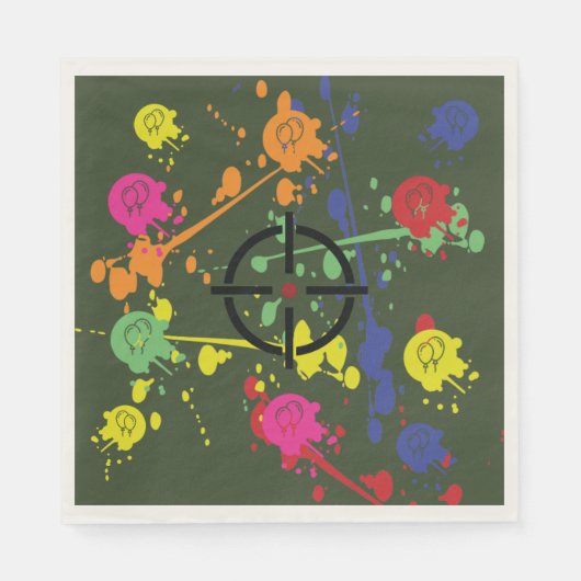 Leger Groene Paintball Party Servet (Voorkant)