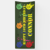 Leger Groene Paintball Party Spandoek (Verticaal)