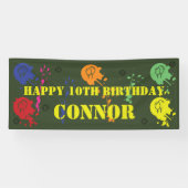 Leger Groene Paintball Party Spandoek (Horizontaal)