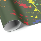 Leger Groene Paintball Party Splatter Cadeaupapier (Rol Hoek)