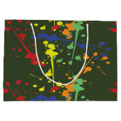 Leger Groene Paintball Party Splatter Groot Cadeauzakje (Achterkant)