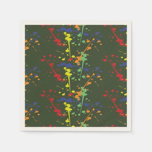 Leger Groene Paintball Party Splatter Servet (Voorkant)