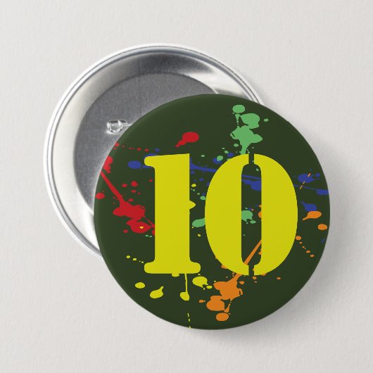 Leger Groene Paintball Theme Age Birthday Ronde Button 7,6 Cm (Voorkant /achterkant)
