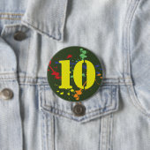 Leger Groene Paintball Theme Age Birthday Ronde Button 7,6 Cm (In situ)