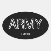 Leger "Ik heb gediend" Ovale Sticker (Voorkant)