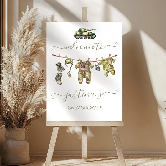 Leger kleine soldaat Clothesline Welkom Teken Poster