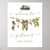 Leger kleine soldaat Clothesline Welkom Teken Poster (Voorkant)
