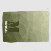 Leger lichtgroen geometrisch gaas patroon Monogram Golfhanddoek (Horizontaal)