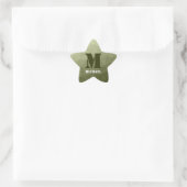 Leger lichtgroen geometrisch gaas patroon Monogram Ster Sticker (Tas)